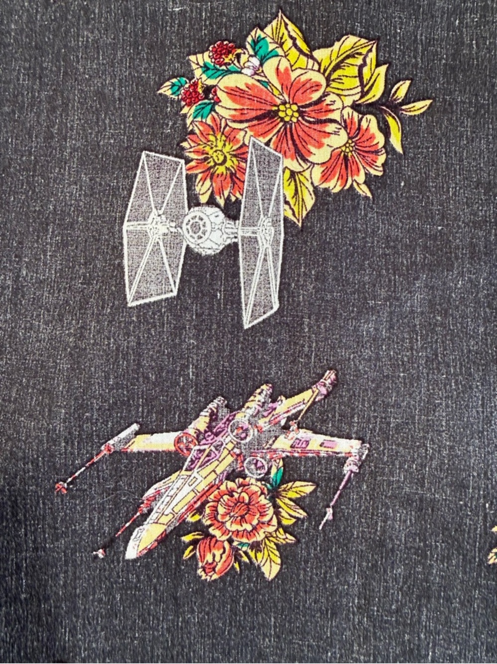 Star Wars Floral Stormtrooper X-Wing TIE Fighter Tropical Hawaiian Shirt Size S - Picture 10 of 14